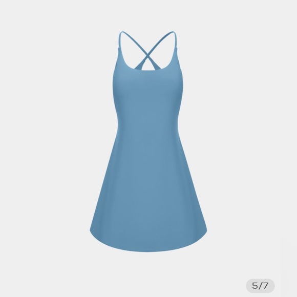 Everyday Cloudful™ Fabric Backless 2-in-1 Flare Workout Dress-Wannabe - Picture 7 of 8